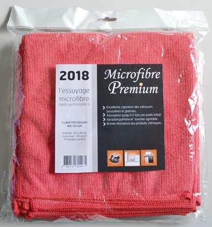 Lavette Microfibre Classic Rouge x5 - NegoProHygiene